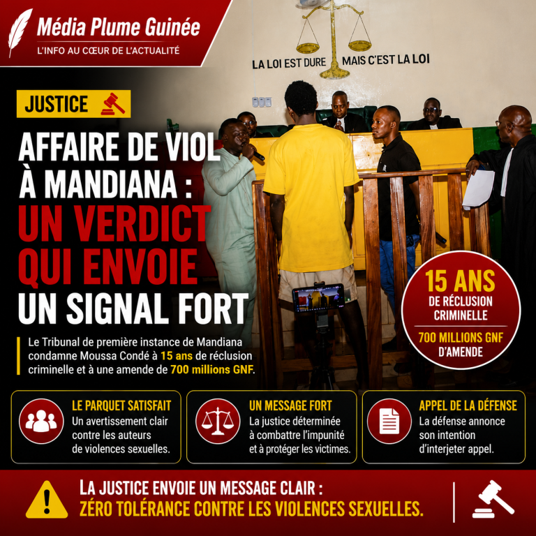 Justice / Guinée : Affaire de viol à Mandiana : un verdict qui envoie un signal fort.