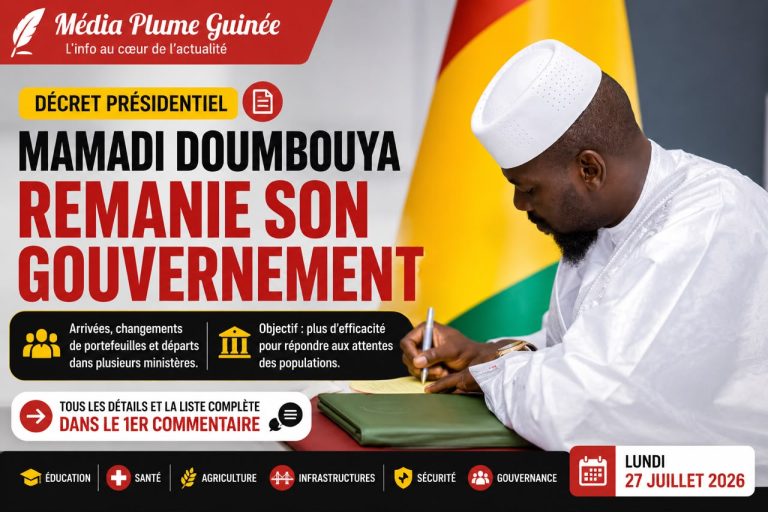 Guinée / Décret présidentiel : Mamadi Doumbouya remanie son gouvernement.
