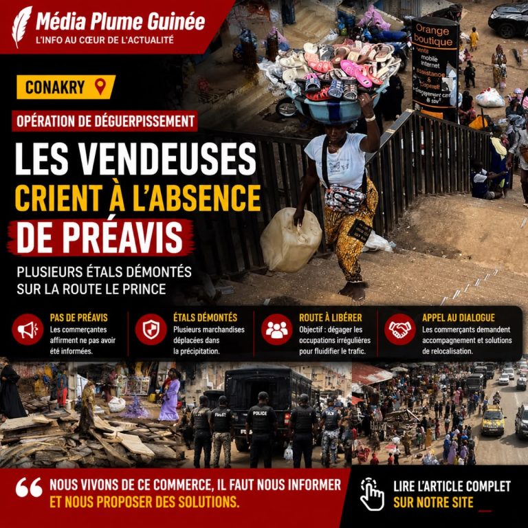 Société / Conakry : opération de déguerpissement sur la route Le Prince, les vendeuses crient à l&rsquo;absence de préavis.