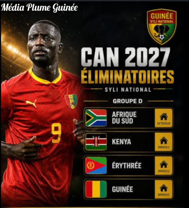 Football /Éliminatoires CAN 2027 : le Syli national fixé sur son calendrier de qualification.