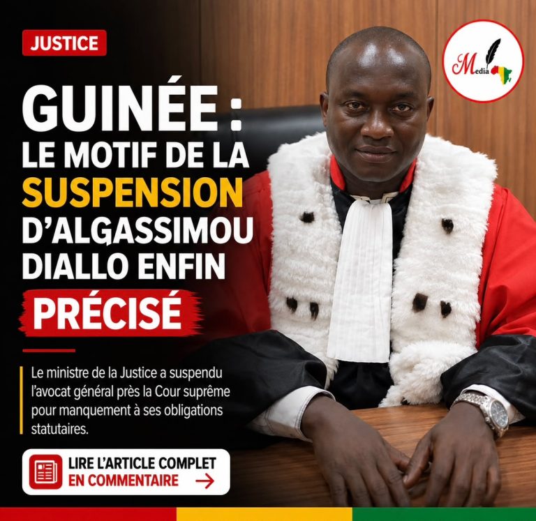 Guinée / Justice : le motif de la suspension d’Algassimou Diallo enfin précisé.